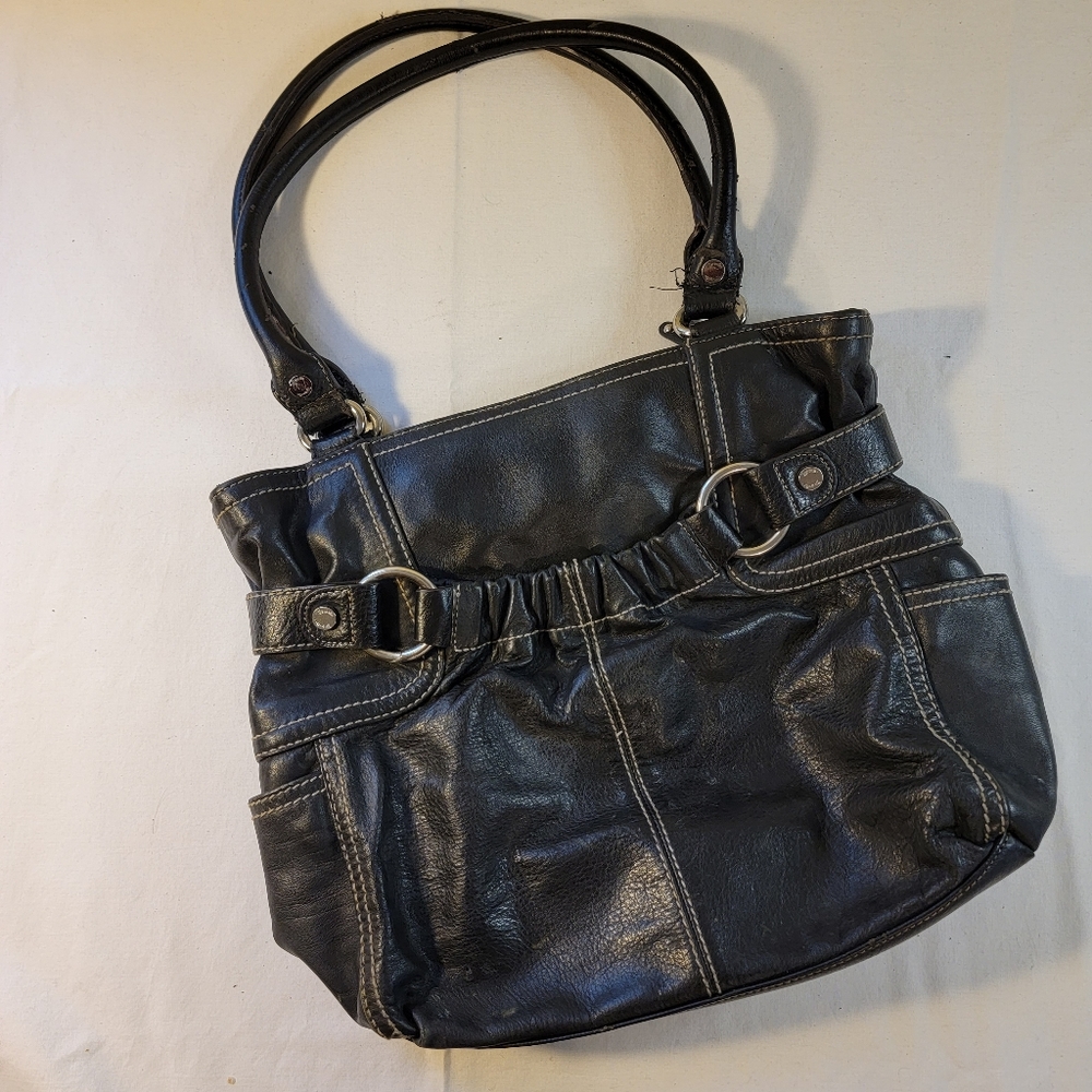 Tignanello Black Leather Shoulder Bag